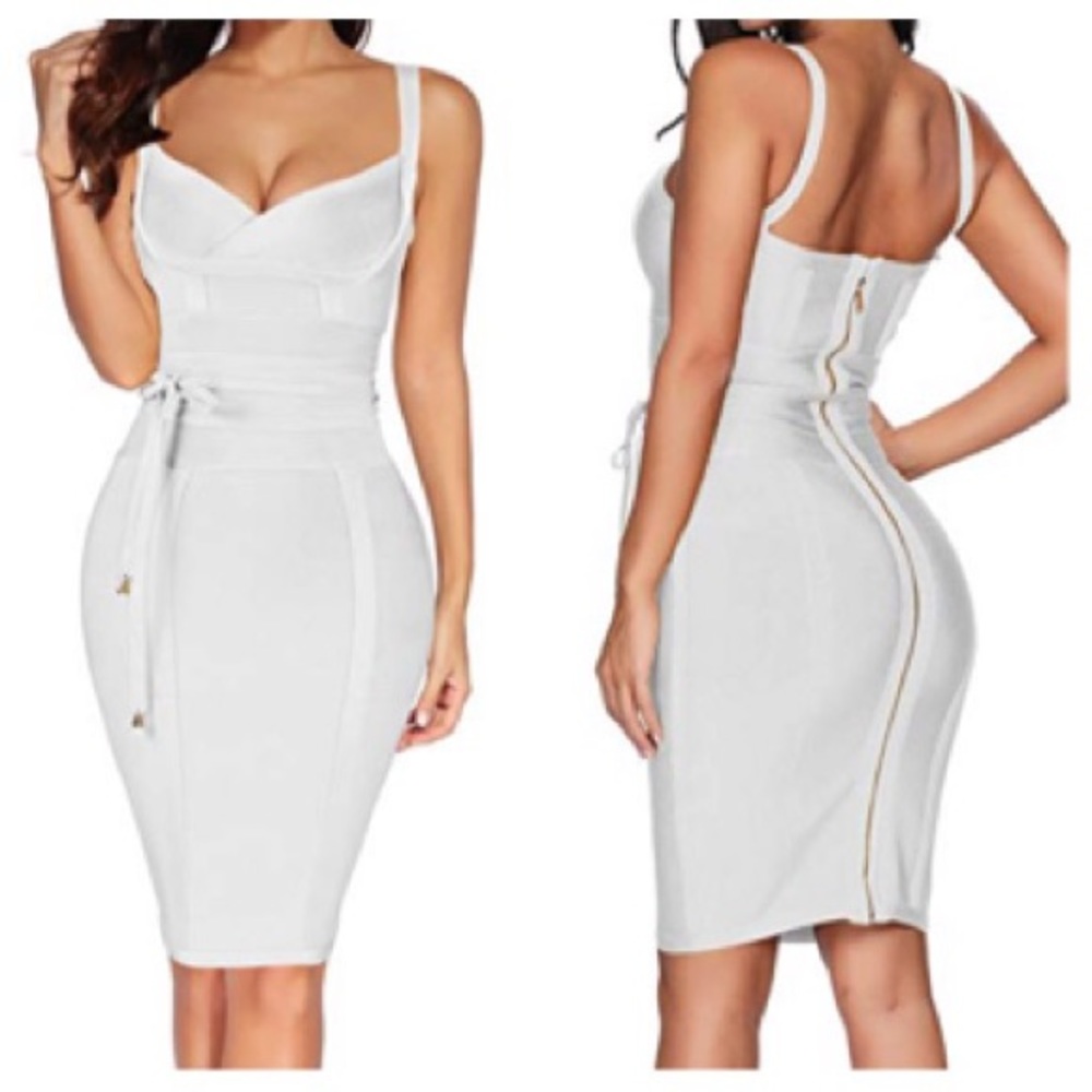 Sara White Bandage Dress